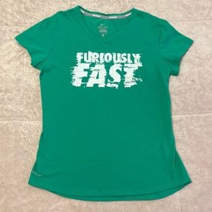 NIKE Dri-Fit Running Short-Sleeve Top, Sz S